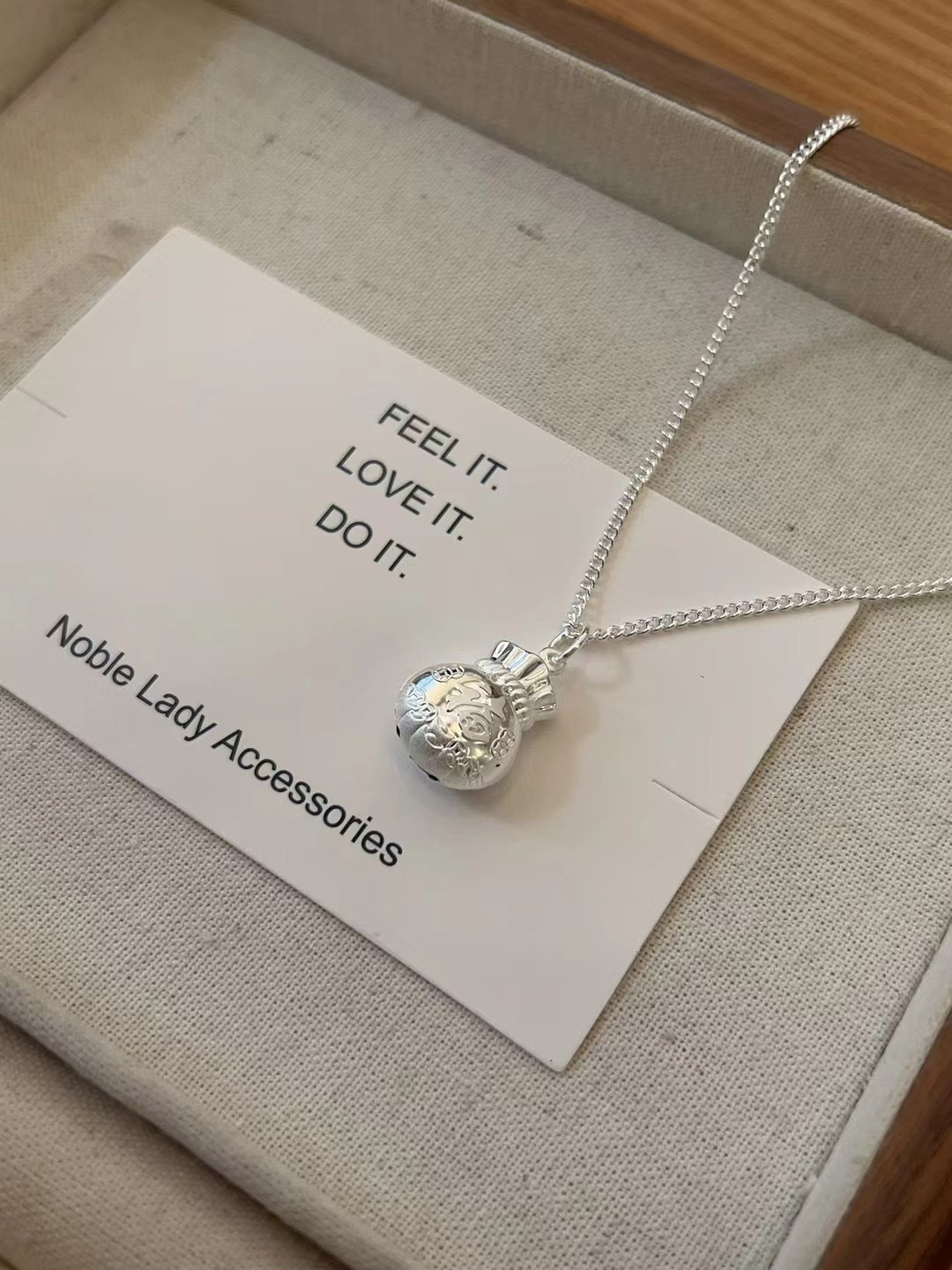 坠链均足银 足银福袋项链吊坠银饰民族风礼物