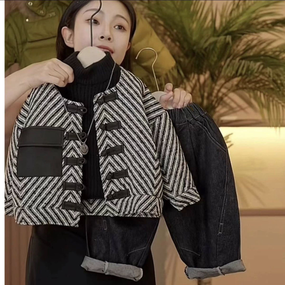 男大童洋气季套装2024新款宽松夹克宝宝加棉外套儿童秋冬裤两件套