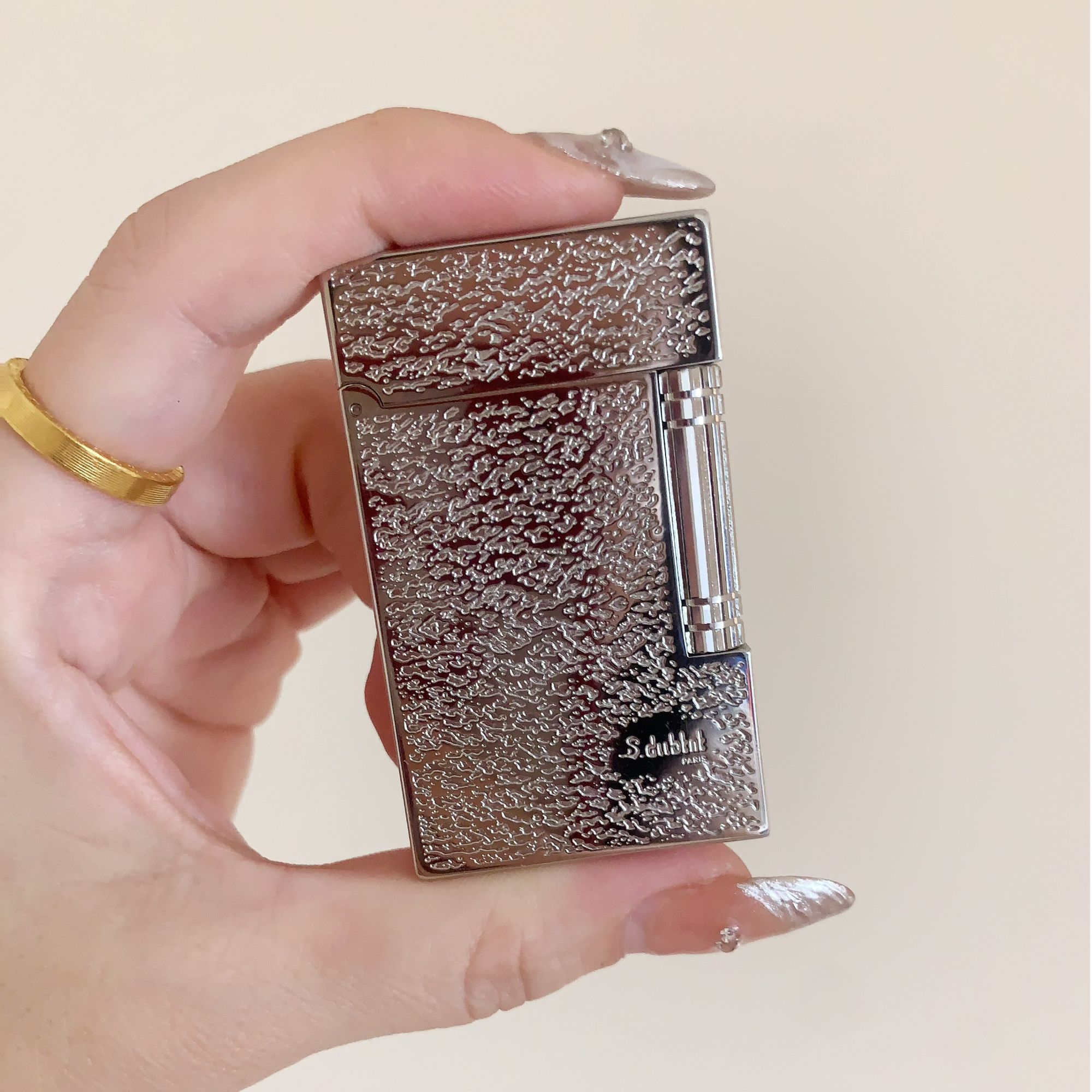 法国都柏特朗声充气打火机全铜侧滑砂轮高端男士礼品高档