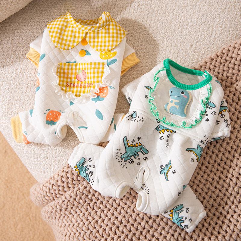 嬉皮狗—印花棉衣全包肚四脚小狗狗猫咪衣服泰迪博美护肚0942