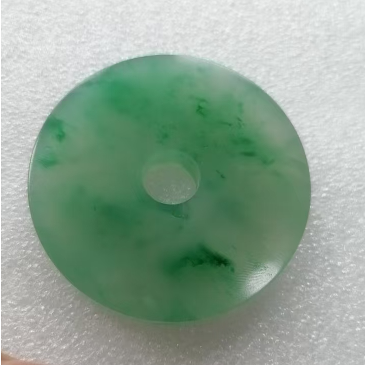 天然独龙玉冰透飘花平安扣