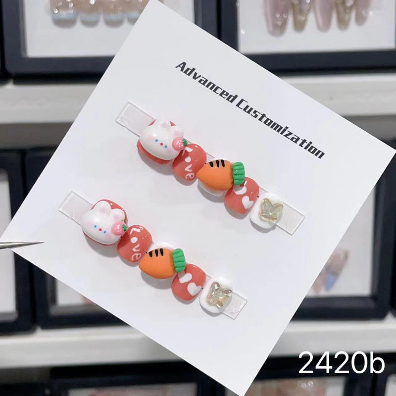 小朋友穿戴甲手工3-12岁小女孩美甲短款穿戴式可爱立体新年26新款