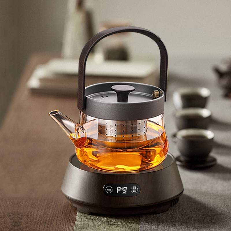 【鼎牌】圆形电陶炉煮茶器玻璃煮茶壶黑茶白茶普洱烧水壶家用小型