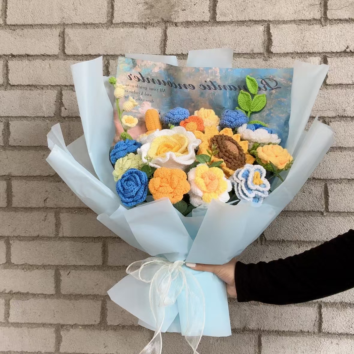 （074）轻奢手工成品花束非遗毛线永生花创意礼物私人定制高端心意