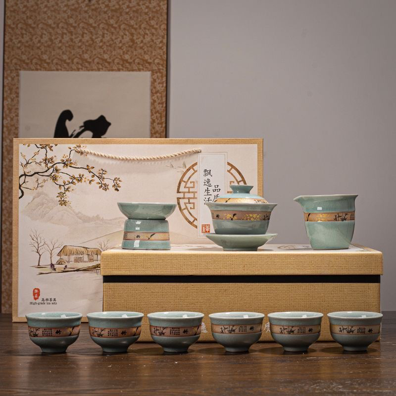 A 60哥窑开片功夫茶具礼盒装