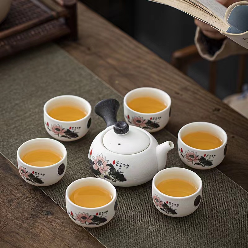 A 26雪花釉高温烧制磨砂质感茶具家用礼盒装简约中式