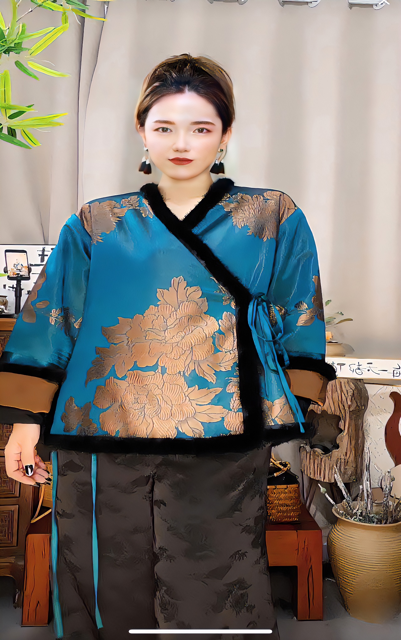 老软缎服饰 | 新中式国风冬季保暖时尚老缎织锦老缎汉服棉服上衣