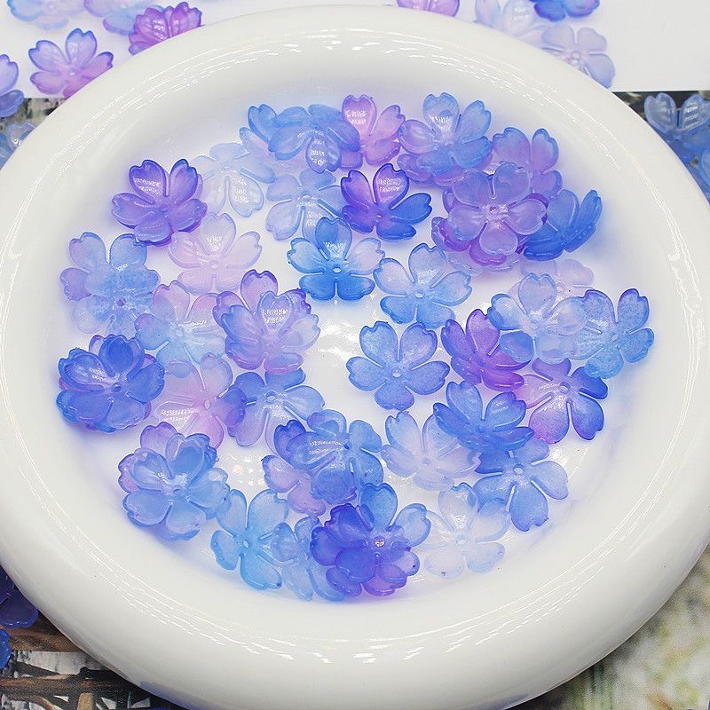 【福利】果冻渐变五叶花瓣和珠子 浪漫樱花材料手工DIY