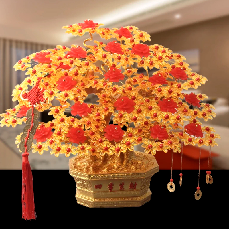 【新年特惠活动】DIY手工串珠发财树材料包摇钱树散珠招财树