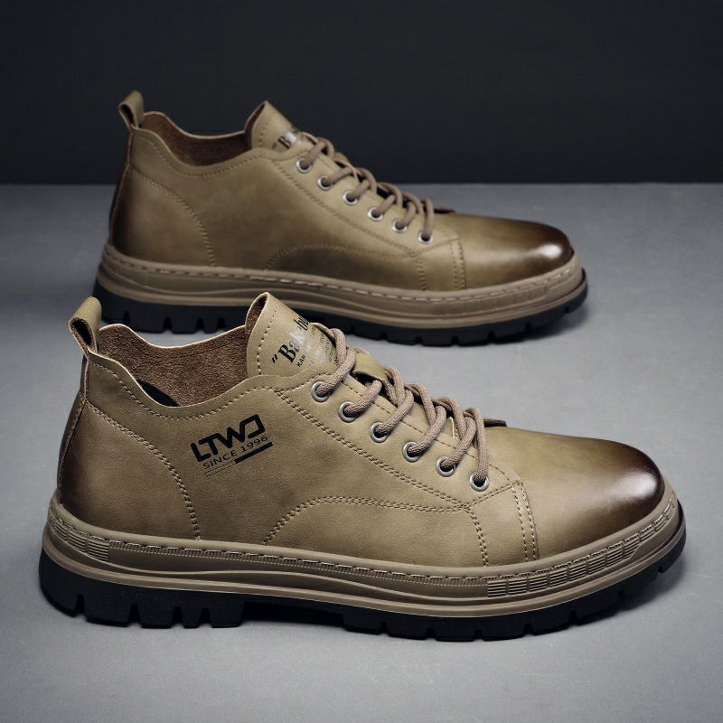 【牛皮】男士新款冬季工作皮鞋马丁靴透气防滑百搭英伦风马丁潮鞋