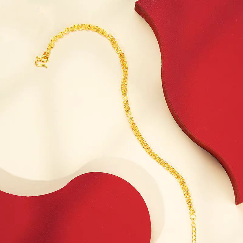 足金999凤尾麦穗手链礼物黄金手链时尚气质轻奢饰品自戴送礼