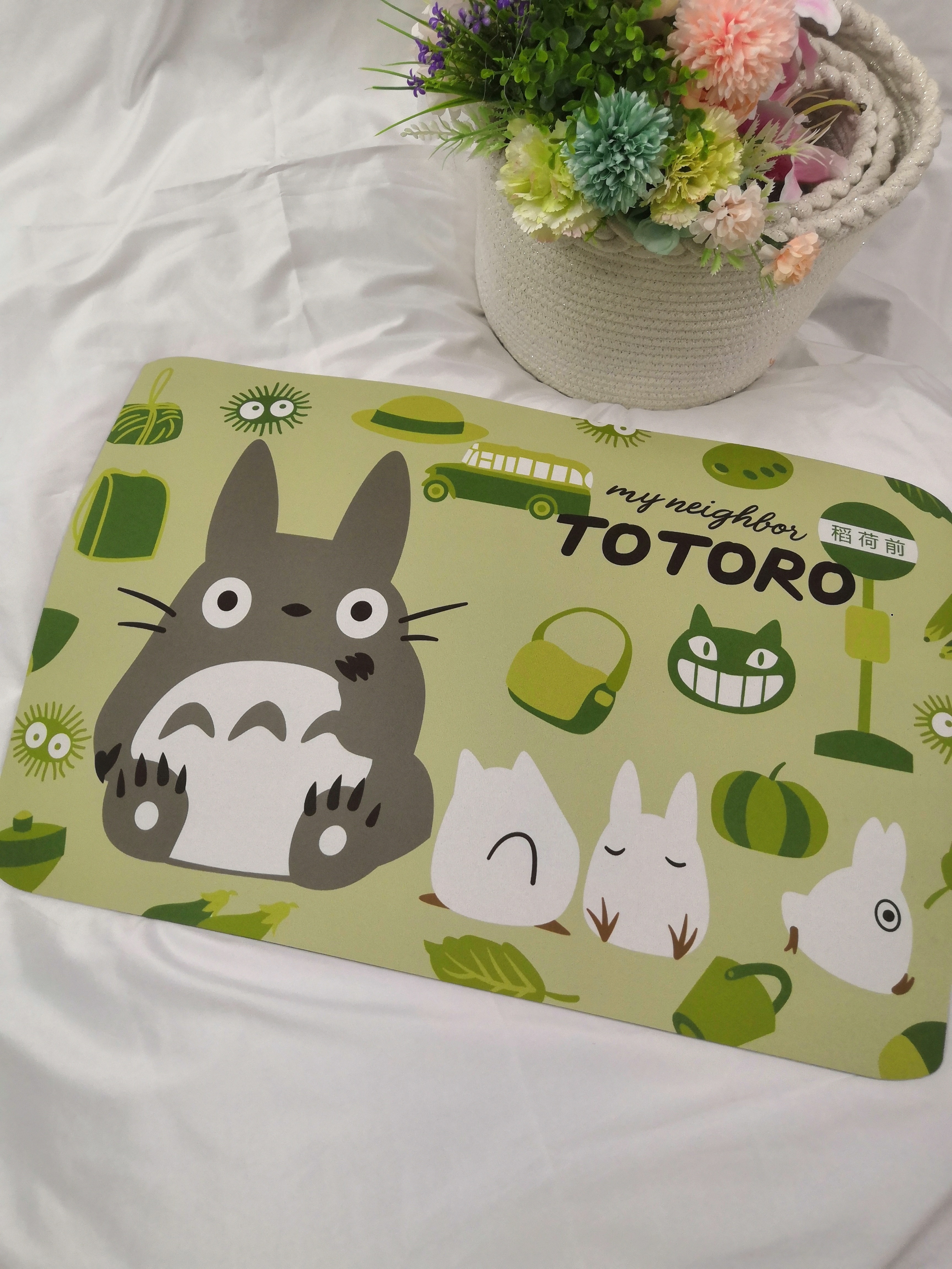 龙猫硅藻泥吸水防滑地垫脚垫桌垫床垫榻榻米垫鼠标垫40*60cm