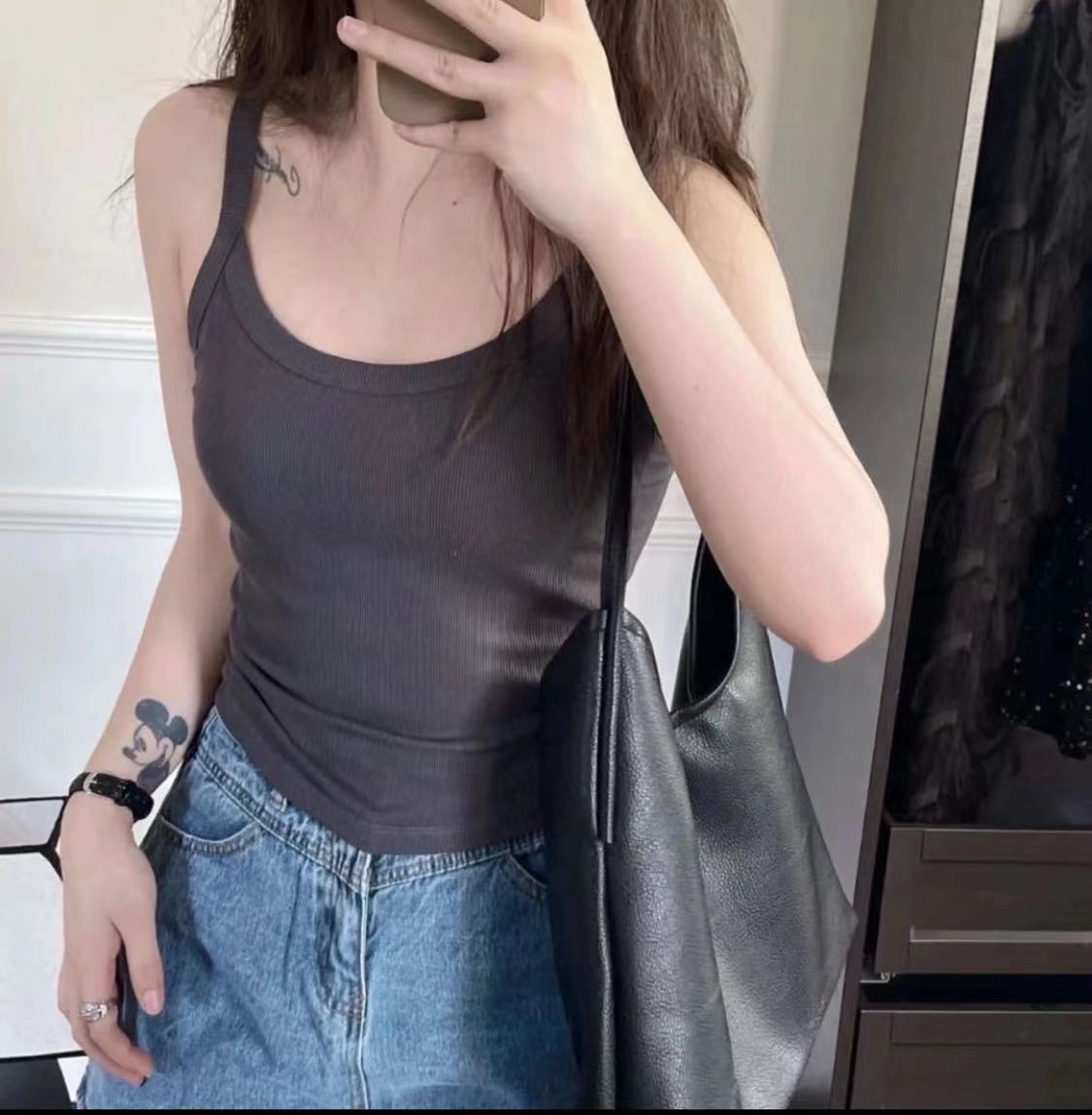 mm打底瑜伽背心显瘦运动吊带背心内搭外穿小众打底背心简约武功山