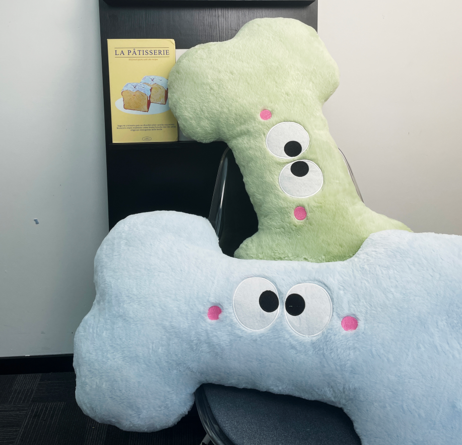 【一个装】可爱卡通骨头抱枕一个毛绒玩具抱枕靠垫哄睡玩具