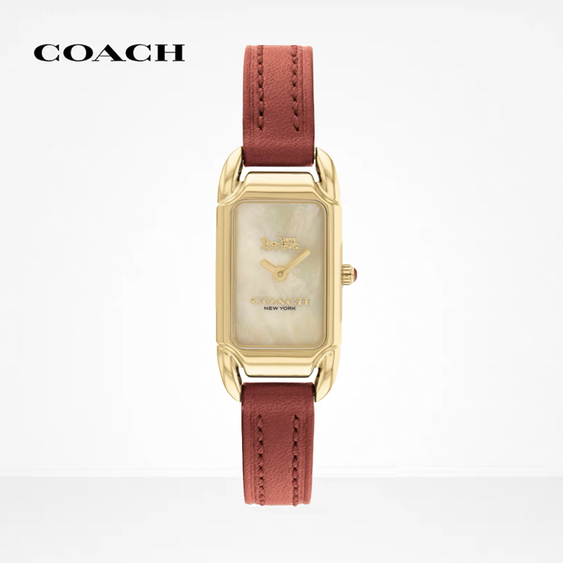 COACH/蔻驰CADIE系列小方芯小众ins风真皮表带女士手表时尚女表