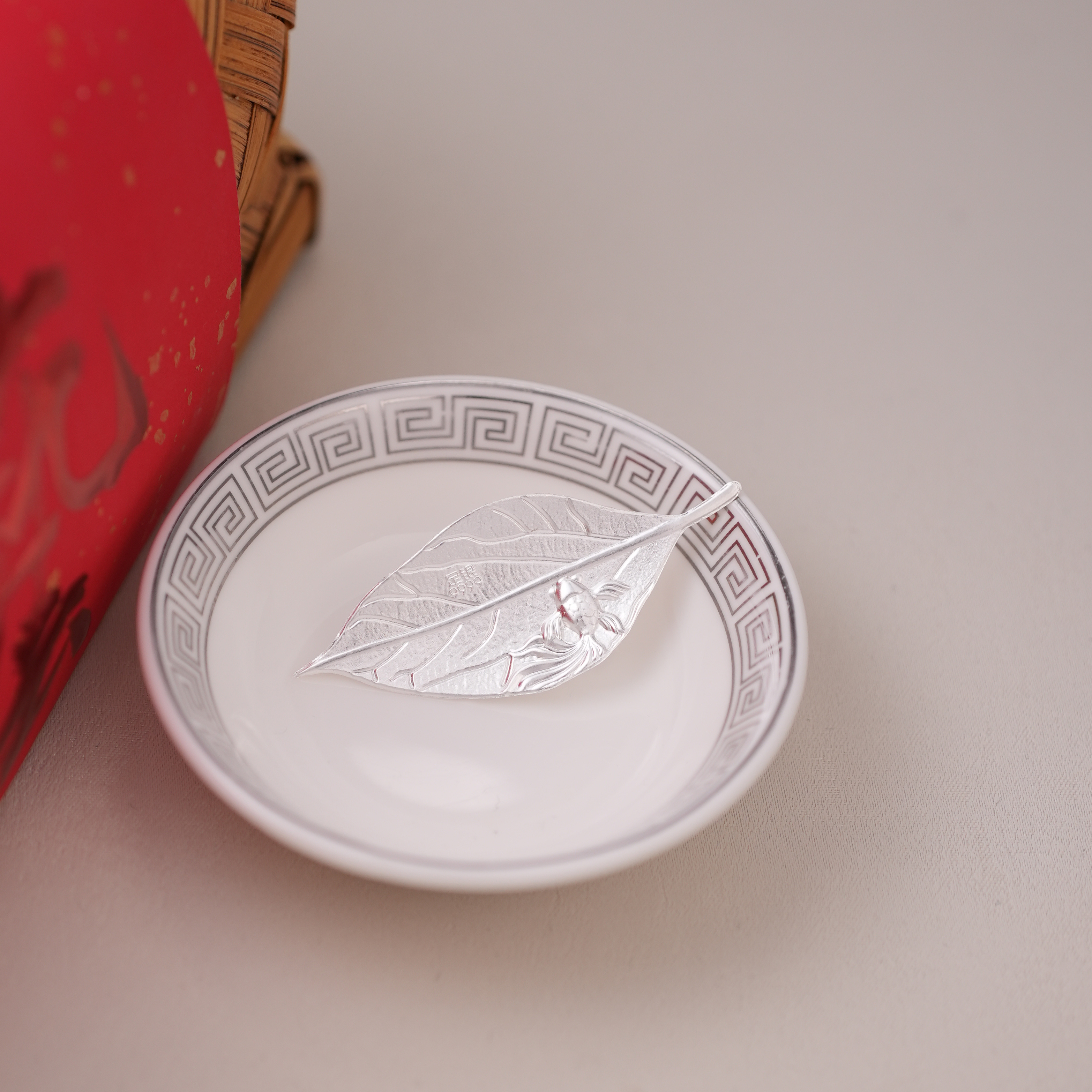 足银银制品 【银叶子】黔喜银饰烧水煮茶泡茶精致精美中式