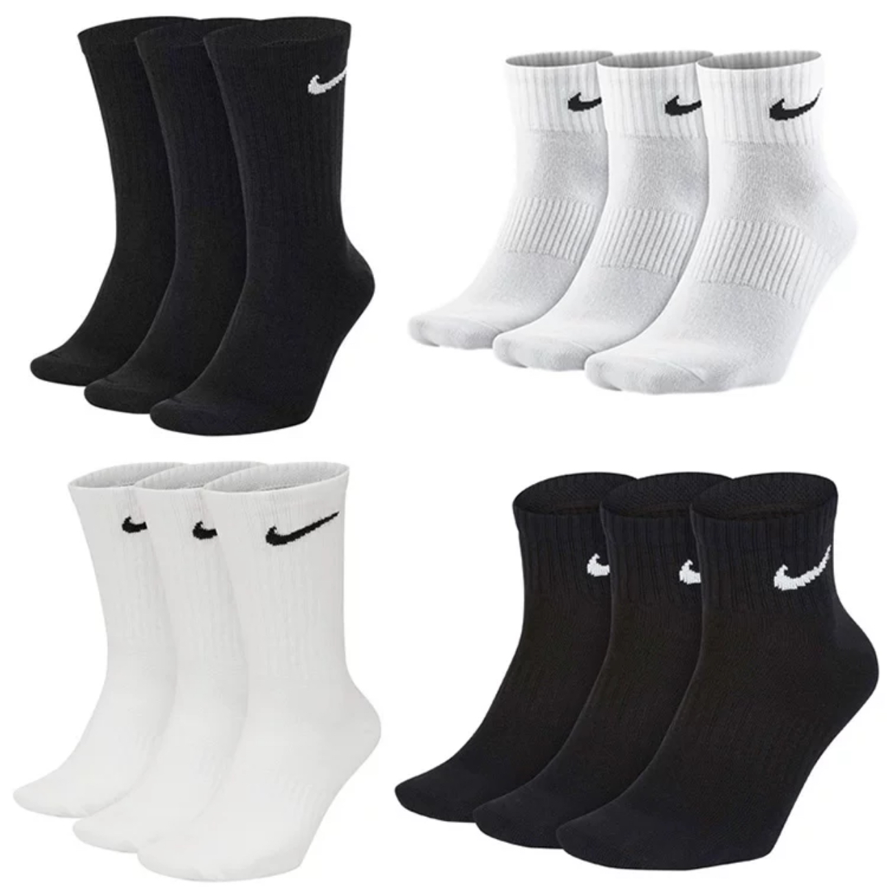 Nike/耐克白色黑色运动篮球袜舒适毛巾底吸汗耐磨四季款百搭情侣