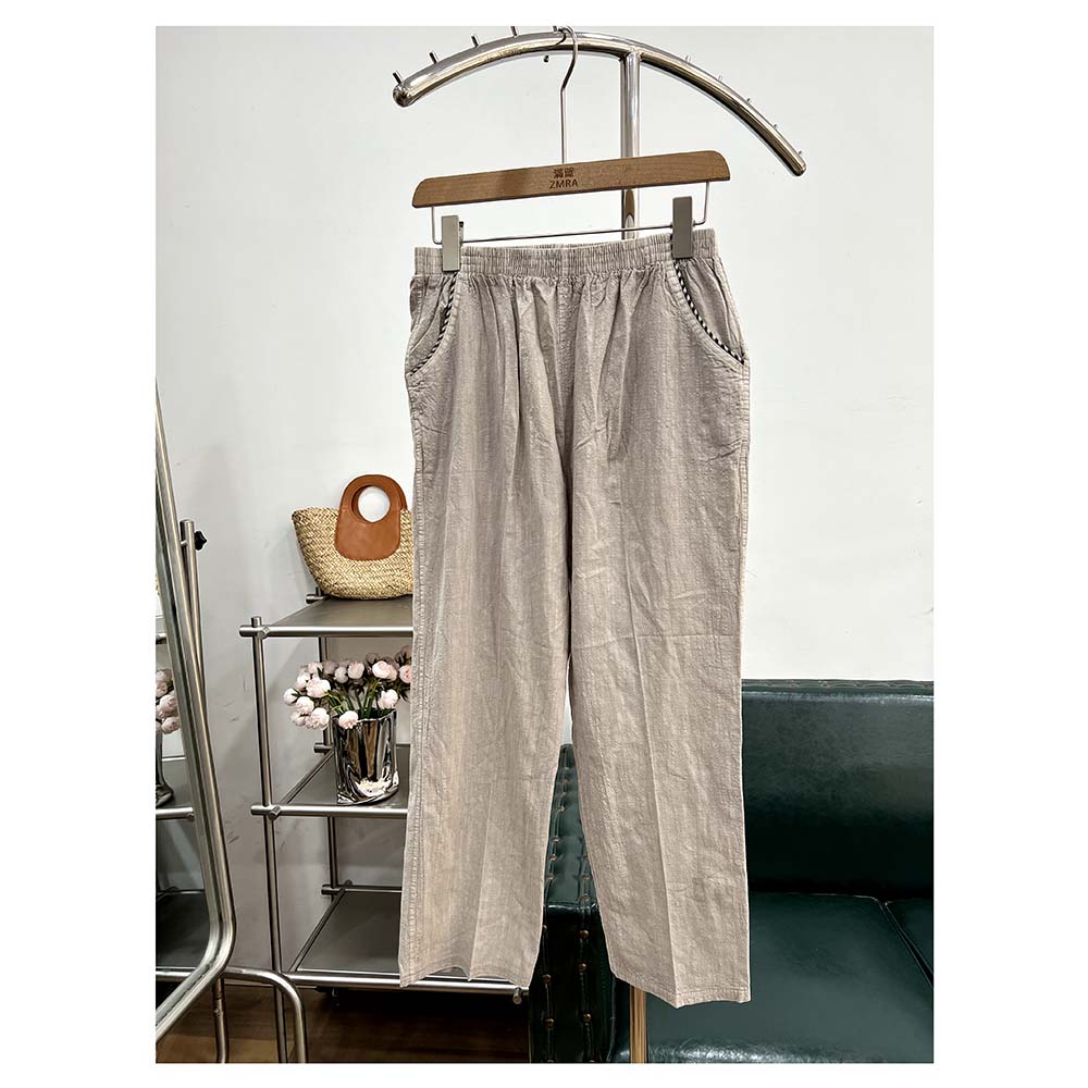 ML6194    春季新款宽松松紧腰直筒休闲裤