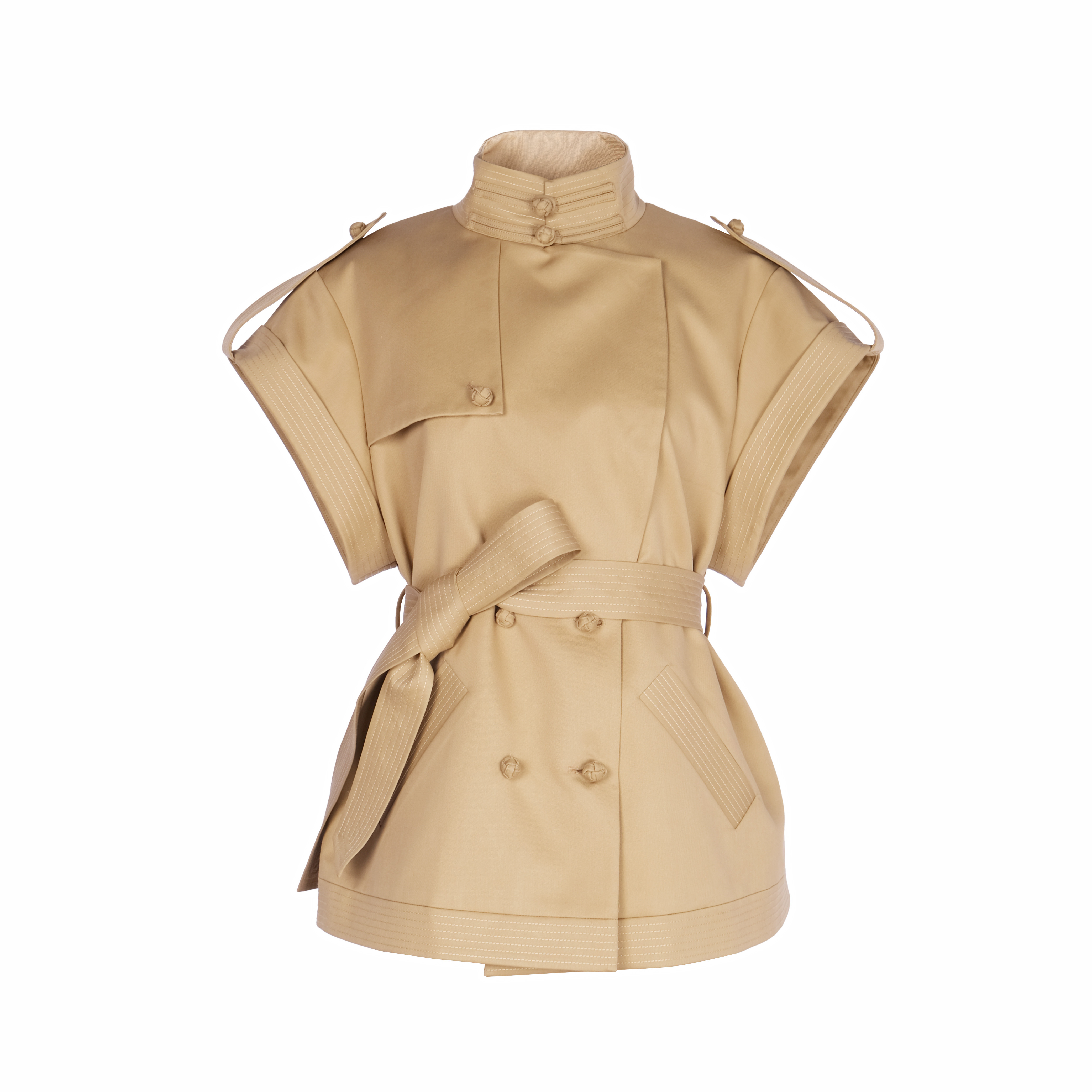 【赵露思许妍同款】JUNYANG杨君 中式卡其色风衣马甲