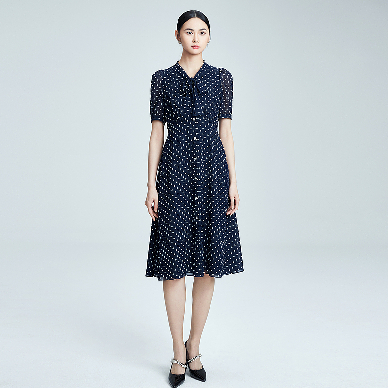 【晨粉专享价】新款法式优雅显瘦气质修身连衣裙MJFB06WOP358A01