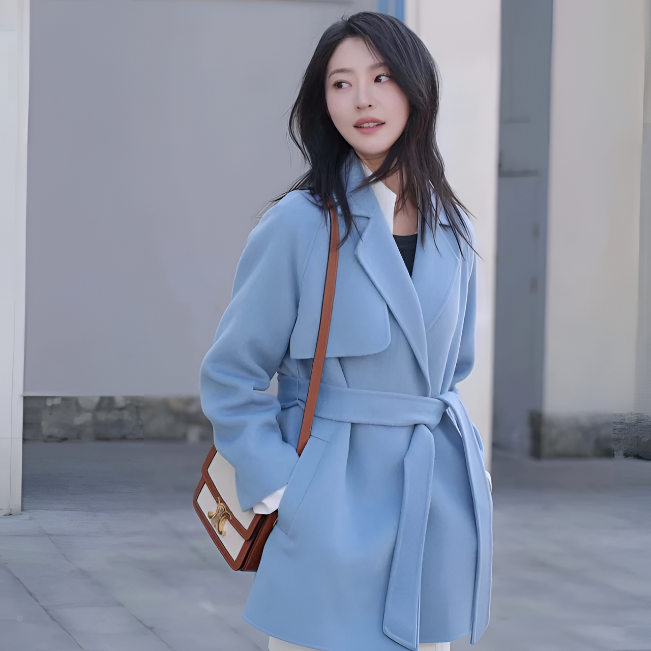 【晨粉专享价】惊喜价纯羊毛大衣短款V领收腰显瘦MPED18HMC520K01