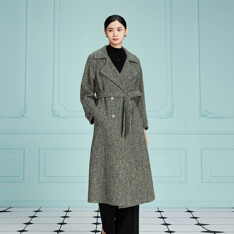 【晨粉专享价】~秋冬新款气质毛昵大衣MJED19WLC128K31/zb