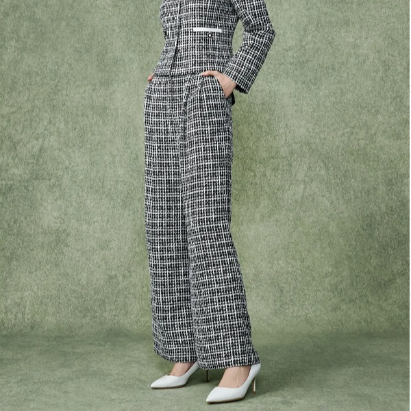 【晨粉专享价】小香风套装时尚千鸟格休闲格纹女裤-MOFD02WPT017B11