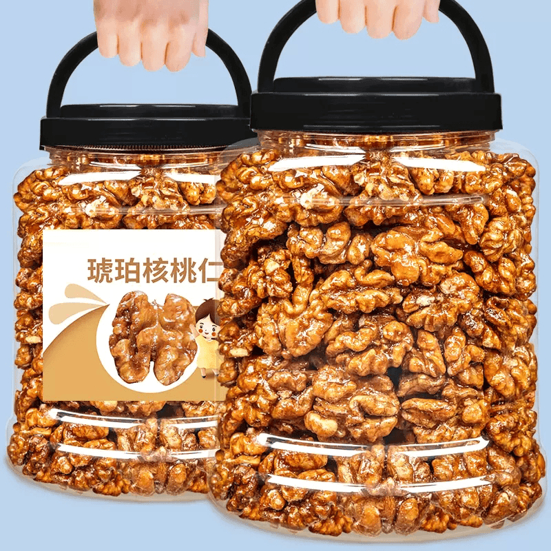 蜂蜜味琥珀核桃仁香酥松脆即食罐装大颗饱满坚果炒货营养健康零食