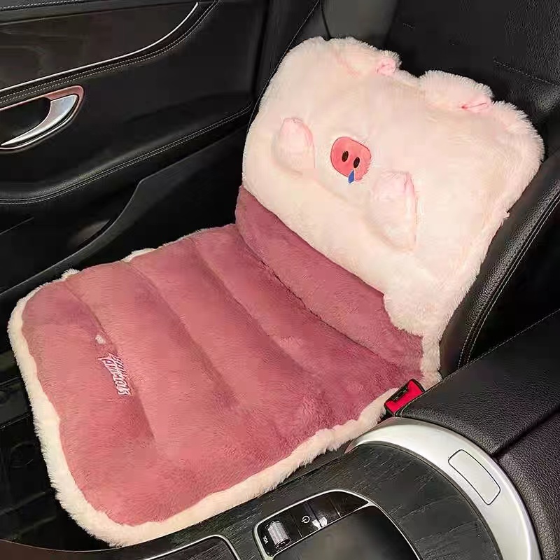汽车坐垫秋冬季毛绒单片坐垫女士车内垫子车用女神卡通高保暖柔软