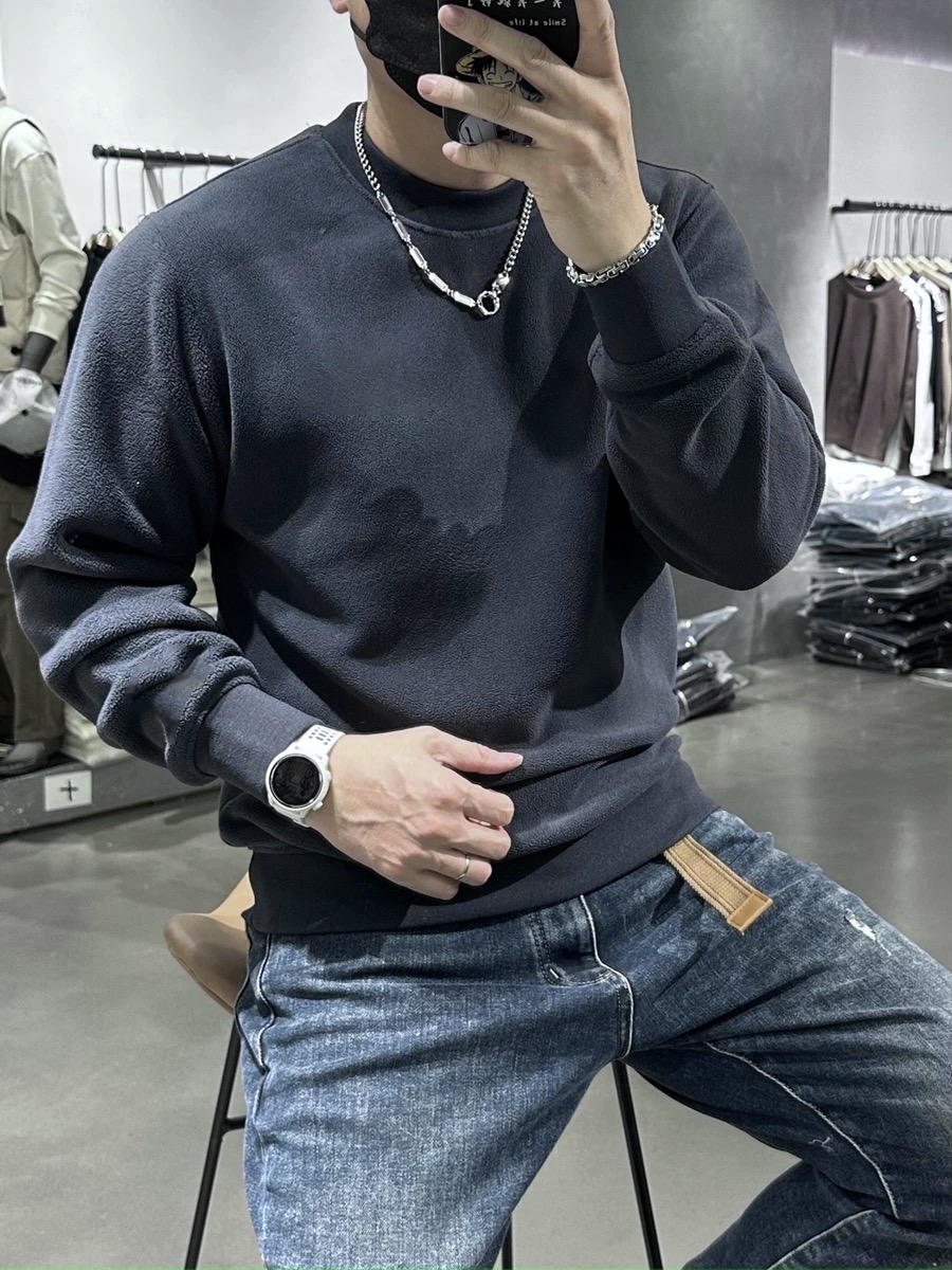 【升级版加厚580g】双层加绒卫衣长袖T恤男秋冬打底衫内搭男士