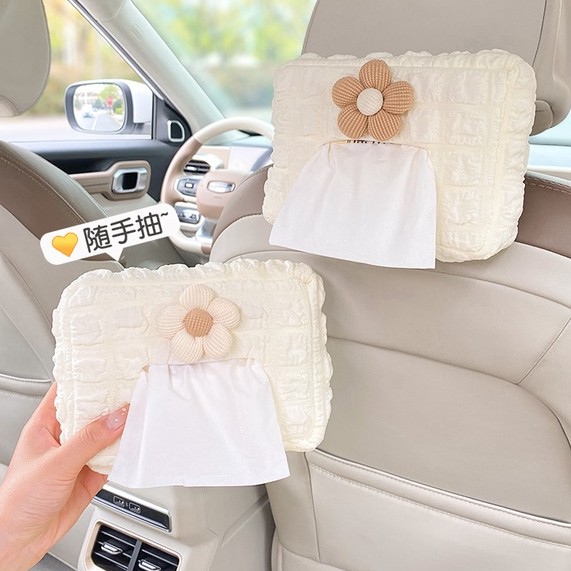车载纸巾盒汽车抽纸盒扶手箱遮阳板座椅挂式可爱简约高级感纸袋女