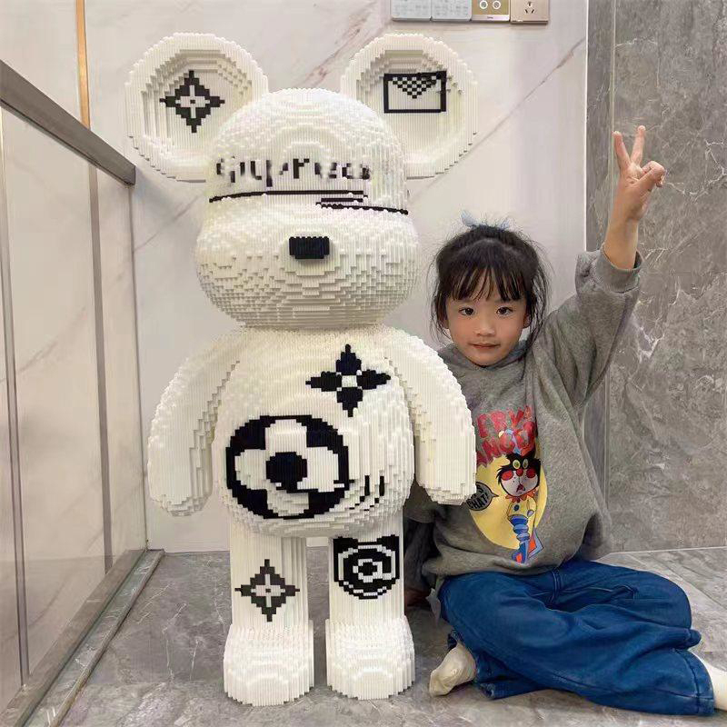 【小扬哥推荐】70CM巨大型大白熊潮玩立体高难度拼装积木锻炼动手