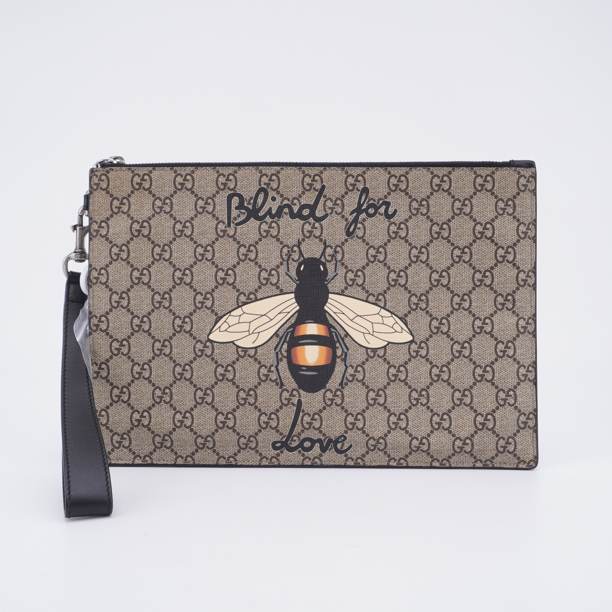 98新古驰蜜蜂印花老花logo男士手拿包31/21公价7700 D072