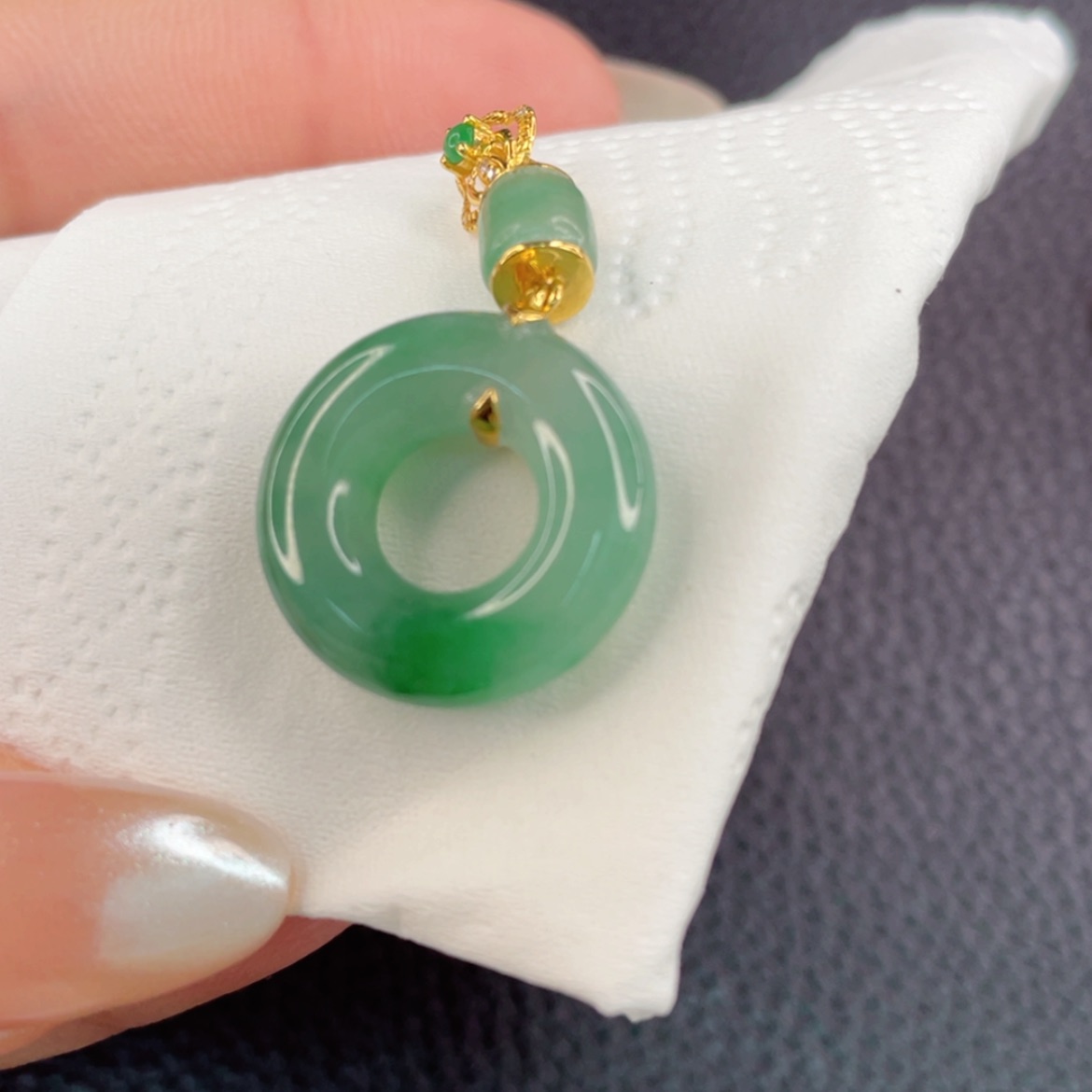 【闪购商品】翡翠如图18K金镶嵌