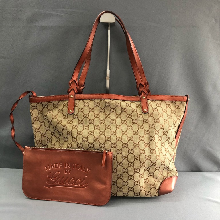 95新 GUCCI/古驰  拾锦奢品 Gucci古驰帆布单肩包腋下包