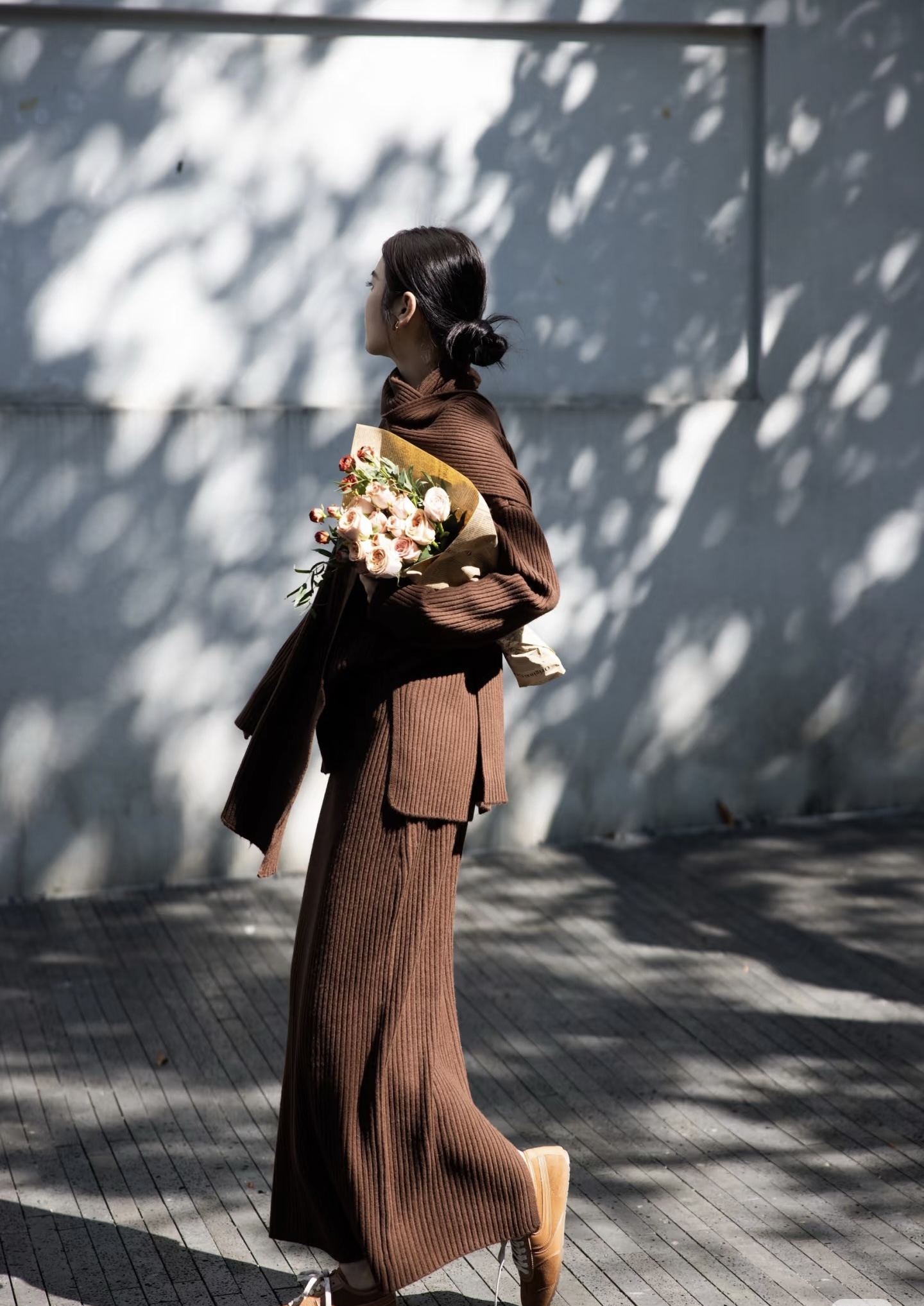 时尚千鸟格半裙3513