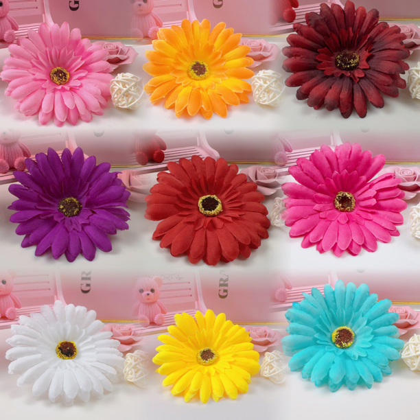 10.5cm仿真雏菊沙滩花朵 海边度假拍照草帽耳边花绢布太阳