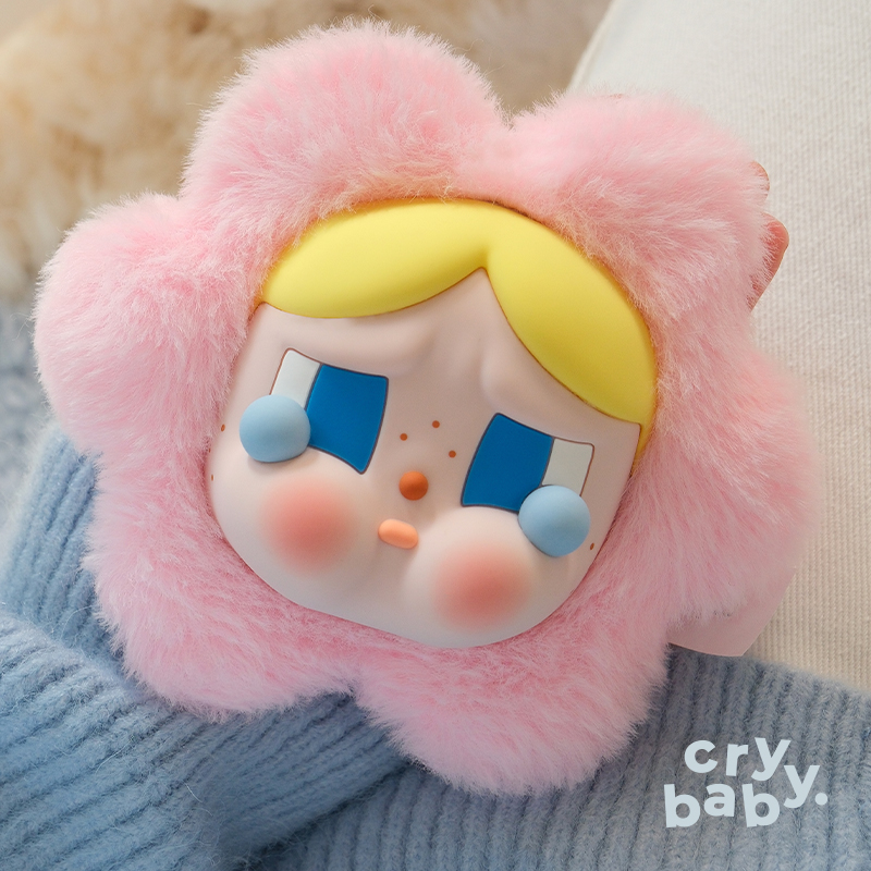 泡泡玛特CRYBABY悲伤俱乐部系列-硅胶毛绒耳机包哭娃花朵时尚