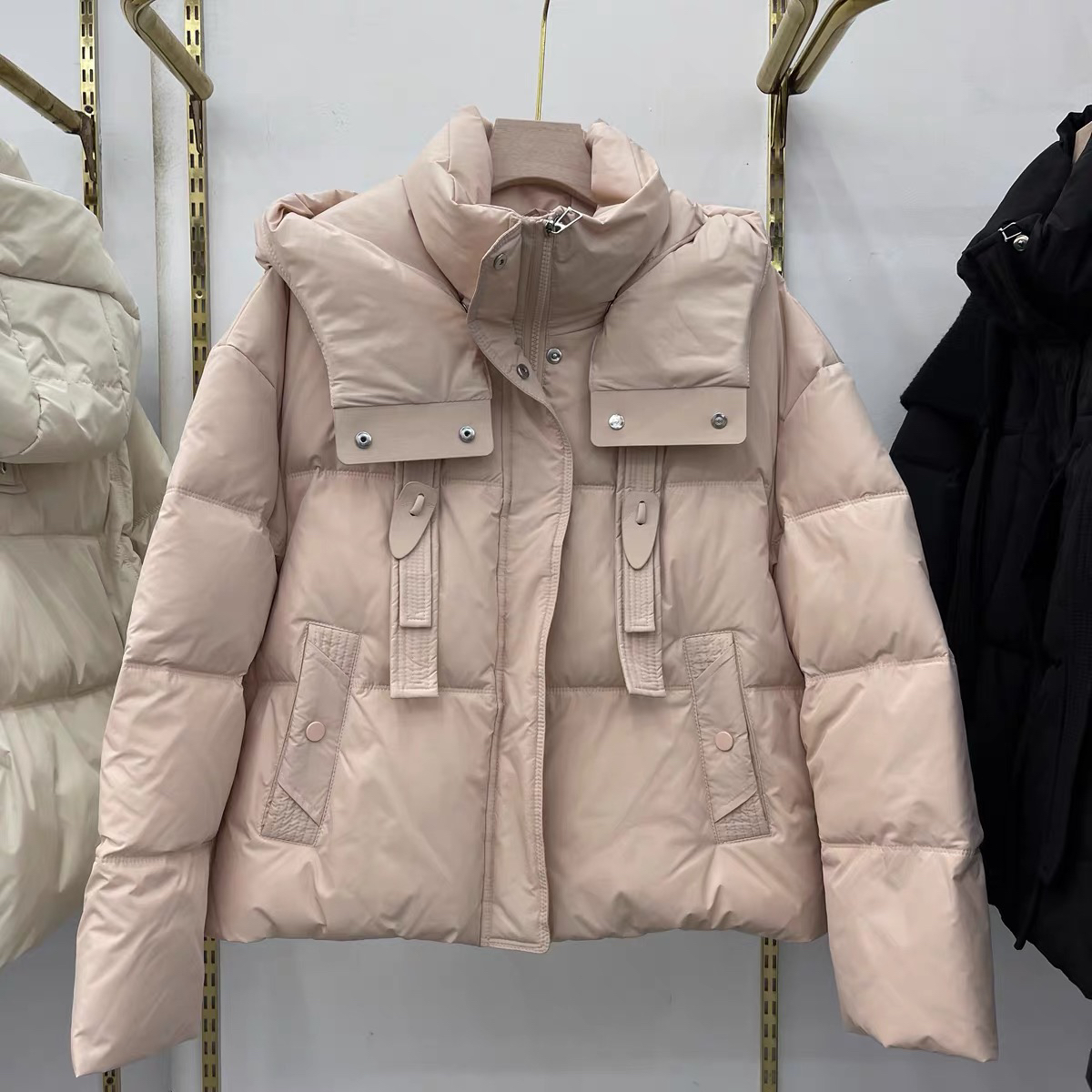 2024小个子连帽短款棉服女冬新品洋气减龄设计感宽松棉衣时尚百搭