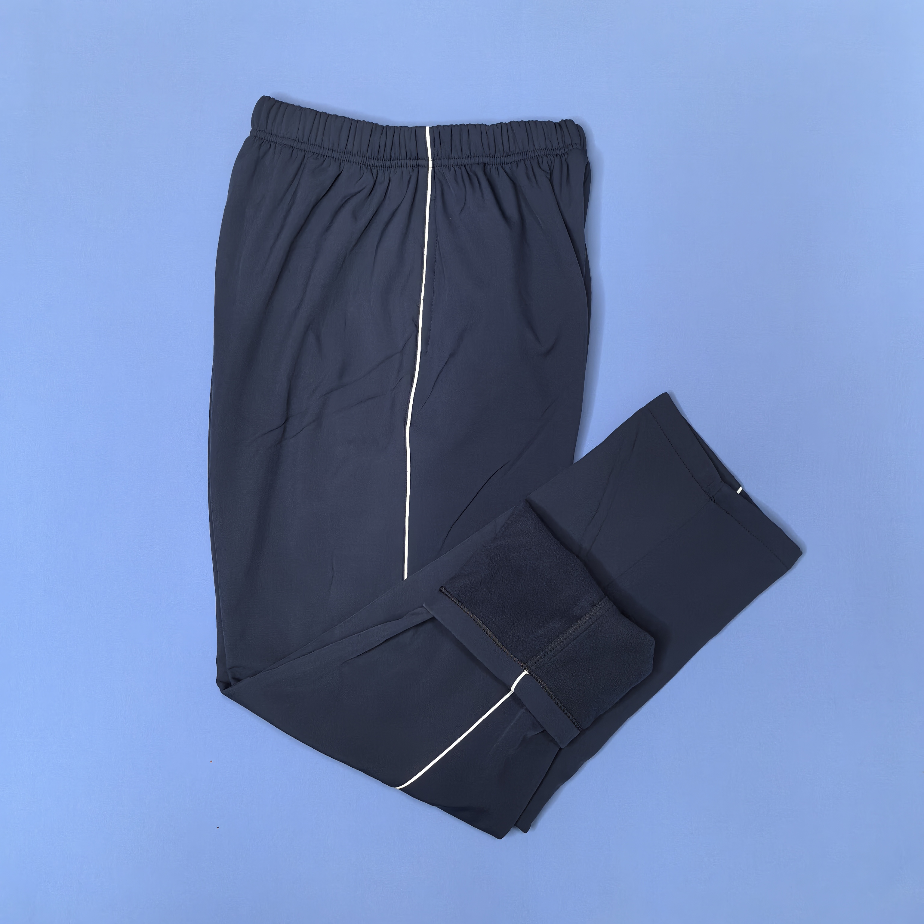 新疆包邮反光条冬季加摇粒绒藏青色校服裤伊宁市校服专卖店长裤