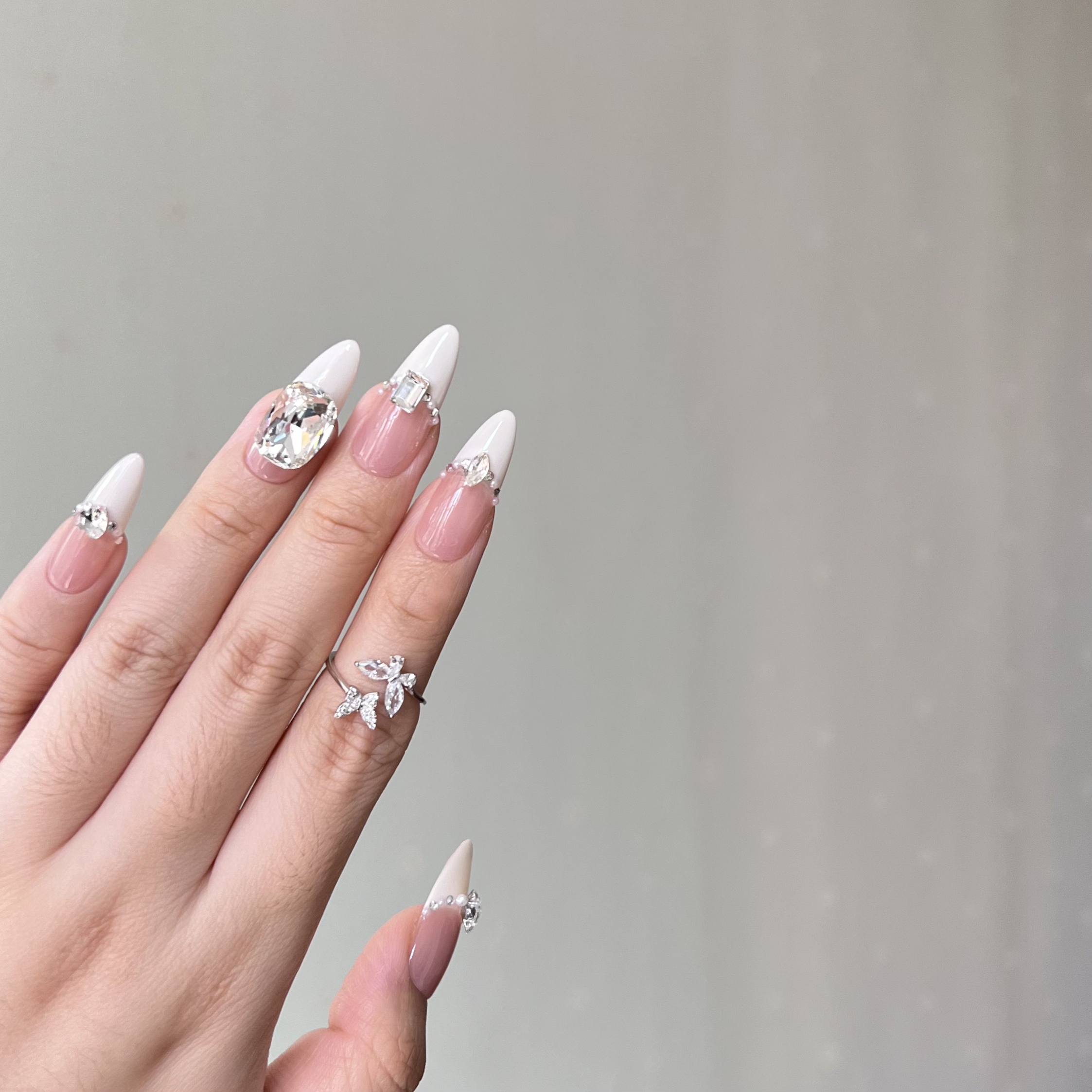 【实拍07】新款法式指甲贴片高级感穿戴甲带钻纯手工中长款美甲甲片