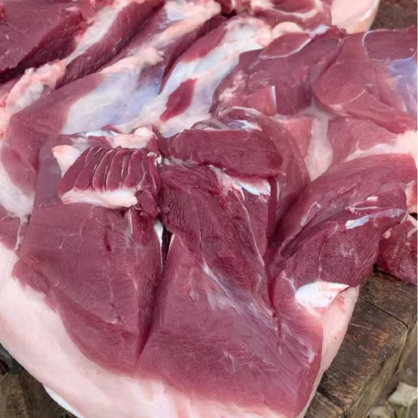 东北农村散养猪肉 现场称秤.下单备注