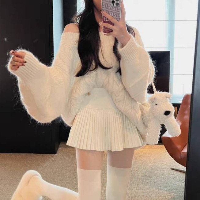 【A8887墨丽】2024秋冬百搭显瘦修身百搭高腰外穿韩版半身百褶裙