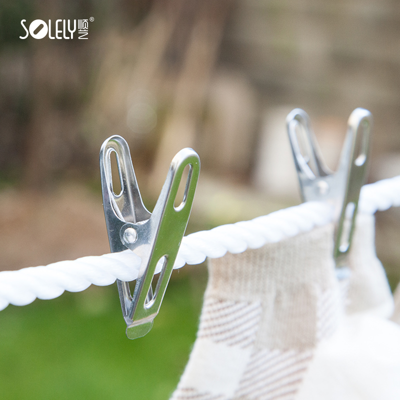 顺艺5只装不锈钢强力晒衣服夹子多功能 小号不锈钢夹夹子晒衣夹SY