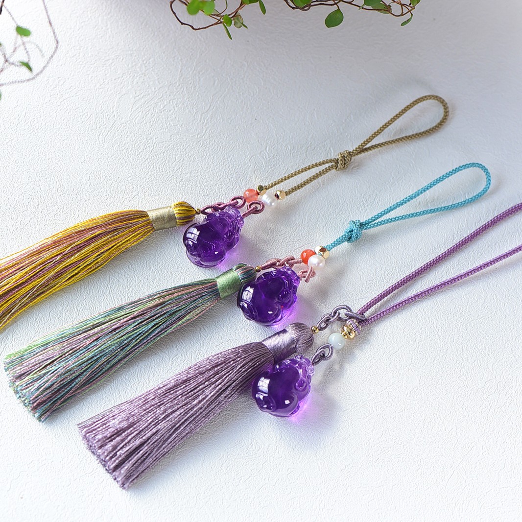 原创天然水晶貔貅手机吊坠 包包挂件钥匙扣挂件