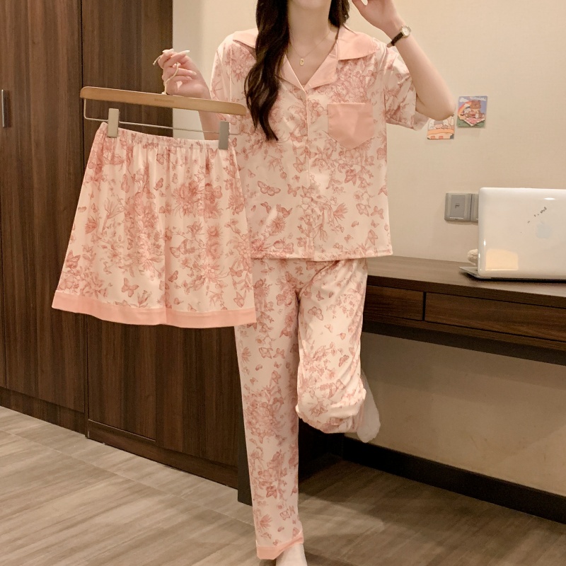 【拍一发三】睡衣套装女短袖春秋夏季新款甜美少女家居服薄款可外穿