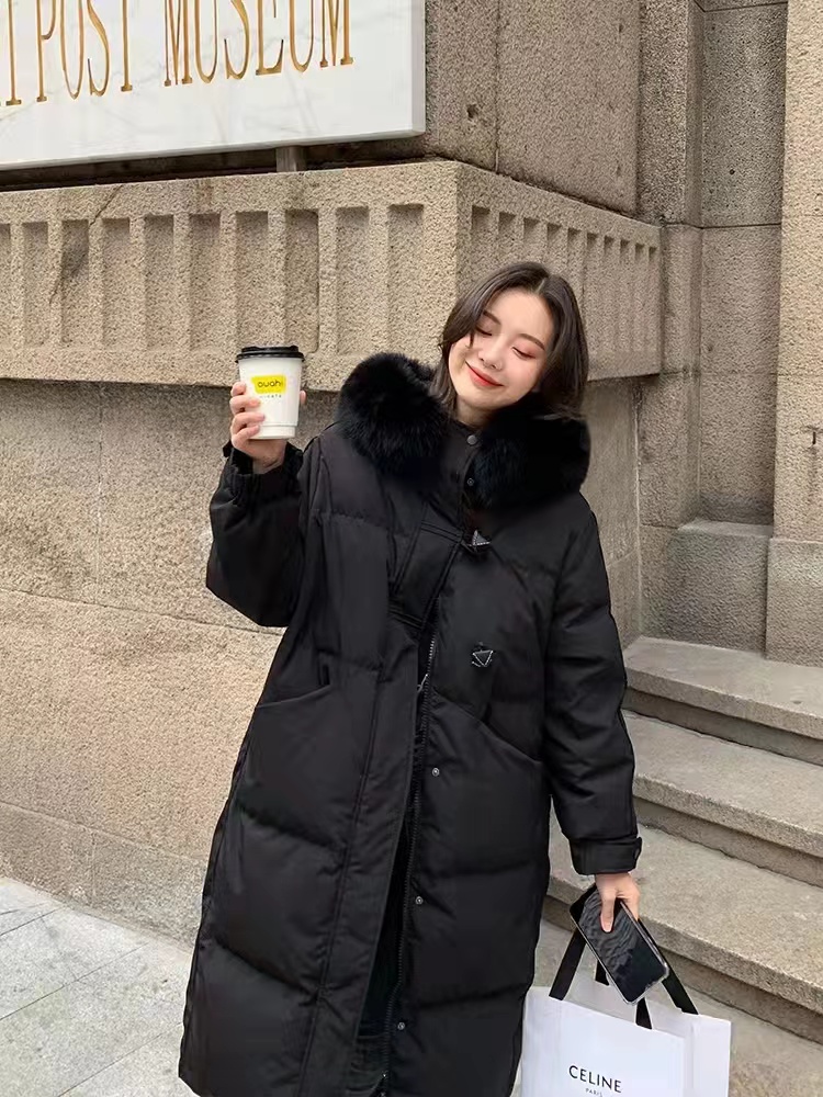 小个子推荐长款加厚粽子扣设计羽绒服