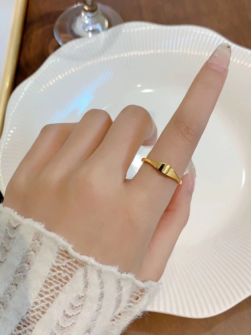 钛钢戒指 食指戒指女小众设计装饰时尚个性高级感F699