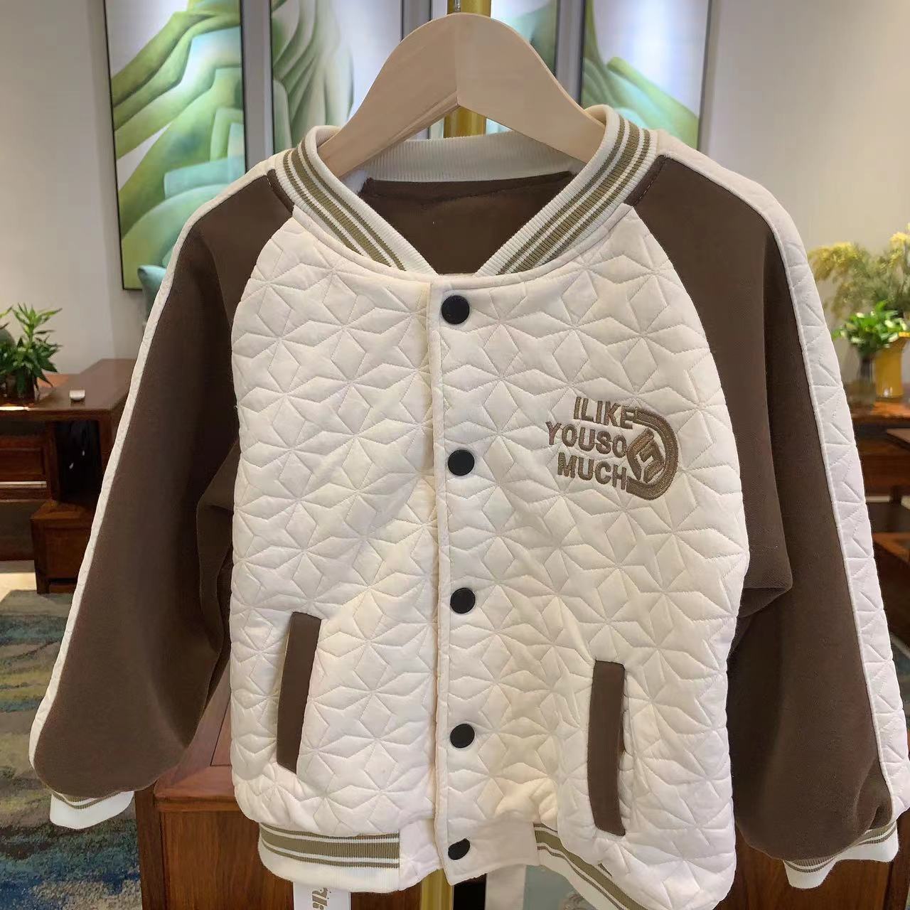 婴格朗迪YG7170儿童时尚秋冬加绒棒球服韩版夹克休闲保暖加厚