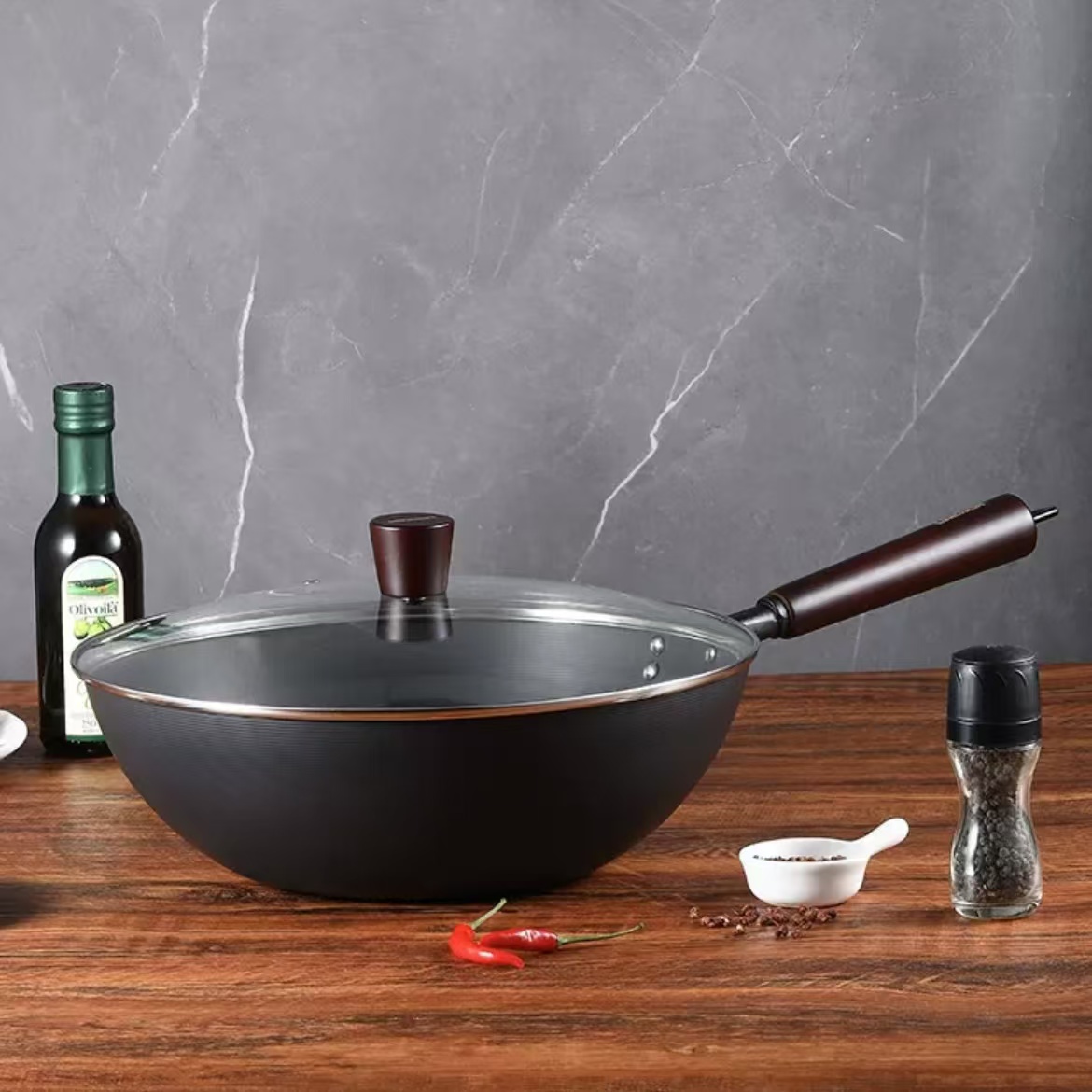 欧乐厨无涂层铁锅 高纯精铁一体成型 尺寸可选全灶具通用【免开锅】